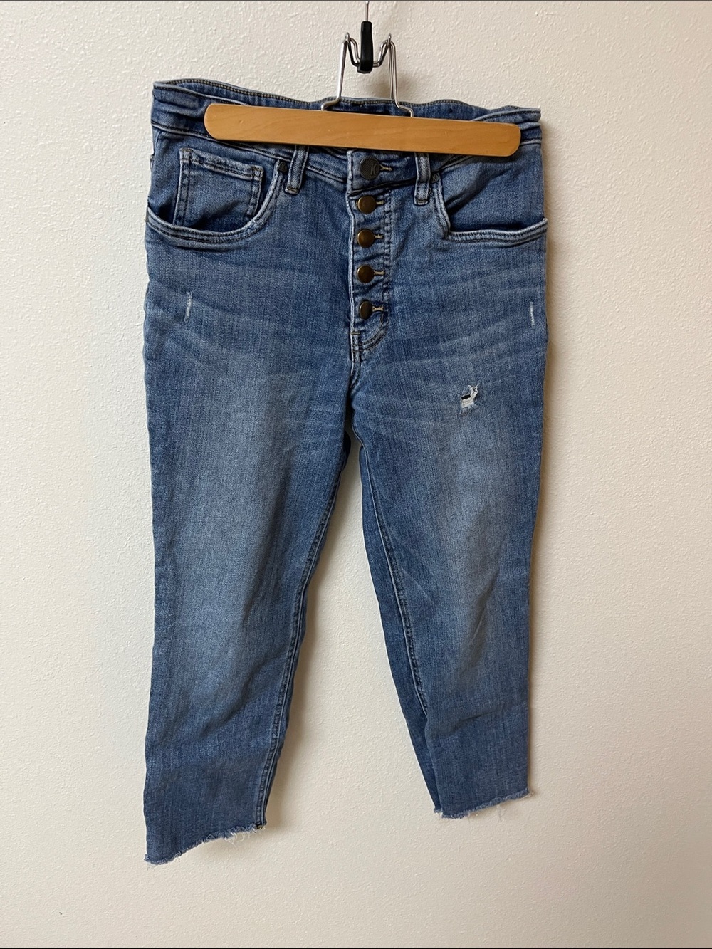 KUT Rachel High-Rise Cropped Button-Fly Blue Jeans women’s size 6